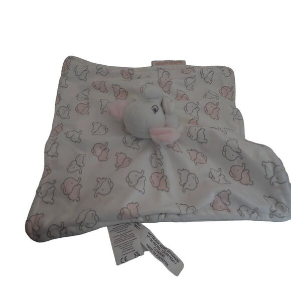 Blankets and Behond Elephant Lovey Blanket Pink White toy plush stuffed - Picture 6 of 11